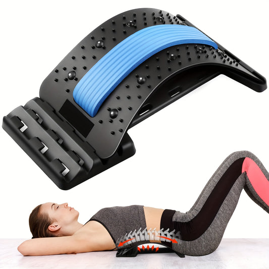 Adjustable Back Stretcher & Lumbar Massager – Multi-Level Spine Support